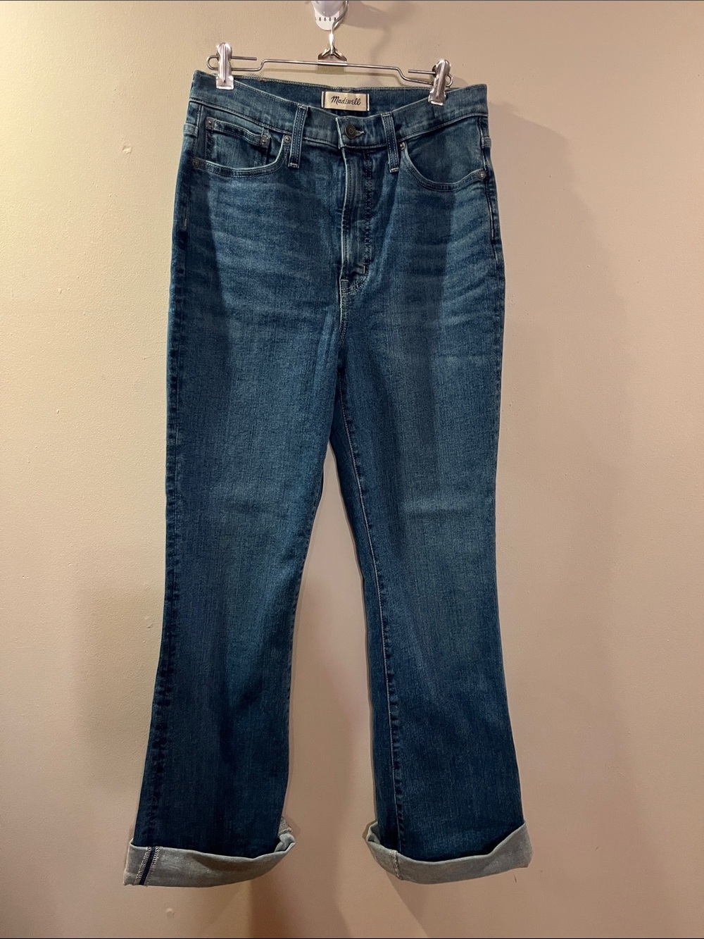Madewell Perfect Vintage Flare Jeans in Deep Blue Denim